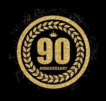 Template Logo 90 Years Anniversary Vector Illustration