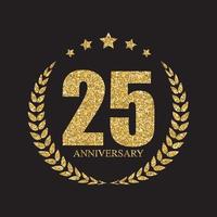 plantilla logo 25 años aniversario vector illustration