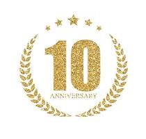 Template Logo 10 Years Anniversary Vector Illustration