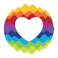 Love, Heart Rainbow Color Icon for Mobile Applications and Web Vector Illustration
