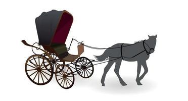 viejo carro para los caballos. aislado sobre fondo blanco. vector