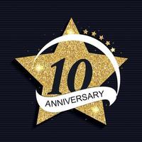 Template Logo 10 Anniversary Vector Illustration