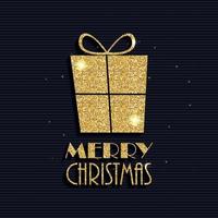 Fondo abstracto de Navidad y año nuevo con caja de regalo dorada brillante. ilustración vectorial vector