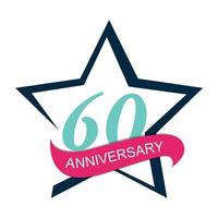 Template Logo 60 Anniversary Vector Illustration