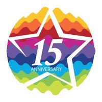 Template Logo 15 Anniversary Vector Illustration