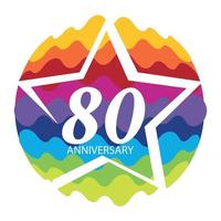 Template Logo 80 Anniversary Vector Illustration