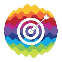 Target Rainbow Color Icon for Mobile Applications and Web vector