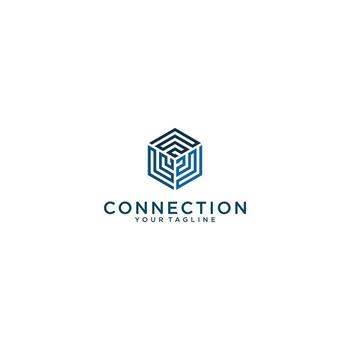 Unique and easily recognizable connection logo on a white background vector