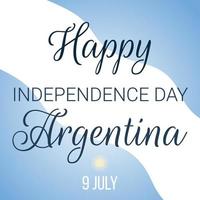El día de la independencia argentina es el 9 de julio. Ilustración vectorial de la bandera argentina y el palacio de buenos aires. festivos nacionales. diseño de banners, logos, postales, festival de la ciudad, novedades. vector