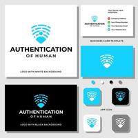 Human resource security logo design with business card template. vector