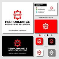 Monogram letter Industrial engineering logo design with business card template.