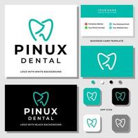 Letter P D monogram dental logo design with business card template.