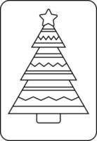 arbol de navidad para colorear vector