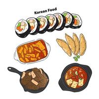 Korean food illustration vector