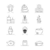 Spa icon set. Spa treatments and Spa massage therapy . symbols. Vector Illustration.