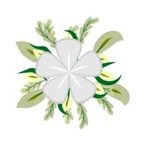 Ilustración de vector de icono de flor y hoja para patrón