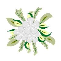 Ilustración de vector de icono de flor y hoja para patrón