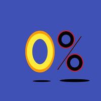 an illustration of the number zero percent. vector