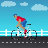 Bicycle riding illustration. Vector