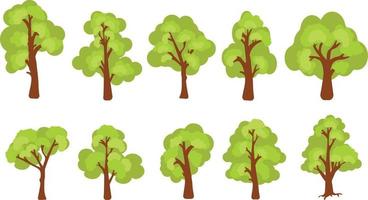 colección de forma de árbol, ilustración vectorial simple