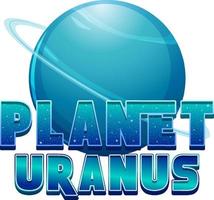Planet Uranus word logo design with Uranus planet vector