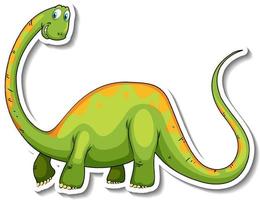 Brachiosaurus dinosaur cartoon character sticker vector