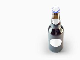 Isolated Beer Bottle Mock-Up - Blank Label , oktoberfest concept. photo
