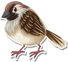 Little bird animal cartoon sticker vector