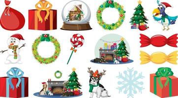 Isolated Christmas Objects And Elements Set vector