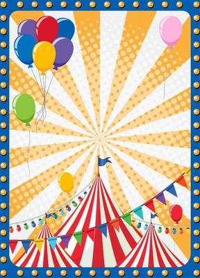 Circus poster background with circus dome tent