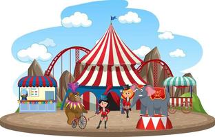 Circus theme park on isolated background vector