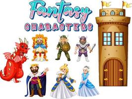 Fantasy cartoon characters set vector