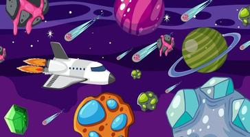 una plantilla de juego escena espacial galaxia vector