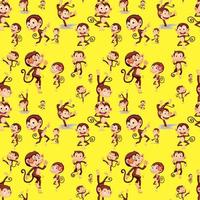 Monkey seamless pattern background vector