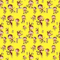 Monkey seamless pattern background vector