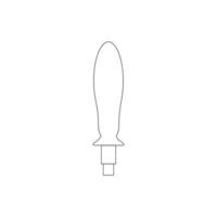 Outline screwdriver on a white background isolated. Vector contour illustration. Tools for repairing home appliances. Design element for a logo, banner, booklet, or business card.
