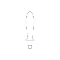 Outline screwdriver on a white background isolated. Vector contour illustration. Tools for repairing home appliances. Design element for a logo, banner, booklet, or business card.