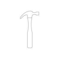 Hammer with a nail clipper isolated on a white background. Outline vector outline illustration. Tools for car repair. Logo for an auto repair shop and garage.