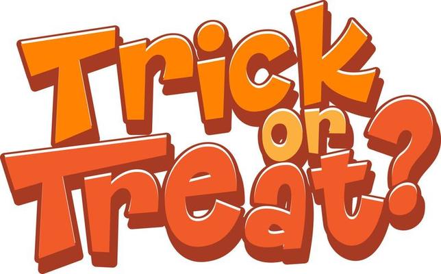 Trick or Treat word logo for Halloween