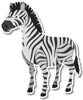 A zebra animal cartoon sticker vector