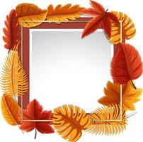 Square frame with autumn foliage vector