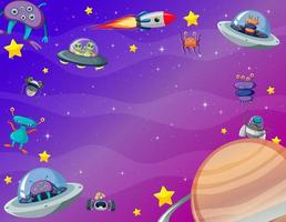 A banner outer space scence background vector