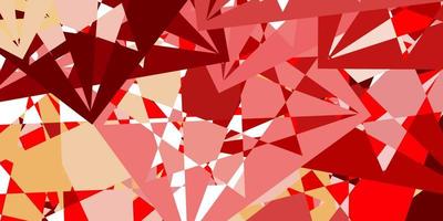 Light Red, Yellow vector background with polygonal forms.