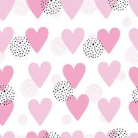 Vector Seamless pattern Heart shaped background Hand drawn design in cartoon style Use for design, wallpaper, textile