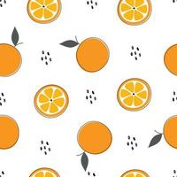 Seamless repeating pattern Orange background, delicious fruit colorful, hand-drawn, used for fabric, textile, vector illustration