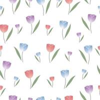 Tulip seamless pattern Flower background Colorful designs used for prints, fashions, wallpapers, fabrics, textiles. vector