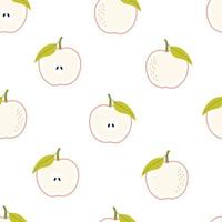 Apple slices vector pattern Seamless texture, hand-drawn designs, used for print, wallpaper, decoration, textiles. Vector illustration on white background