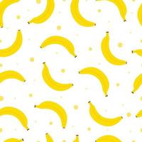 Seamless vector pattern Yellow bananas on the polka dot background Fruit pattern for Fabrics, textiles, wallpapers