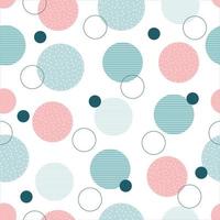 Seamless abstract geometric pattern Pink and green overlapping circular background Design ideas for textiles, fashion, publications, wallpapers. Vector illustration