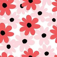 Seamless pattern Colorful flower background Hand-drawn in cartoon style used for publication, wallpaper, fabric, textile, vector illustration.